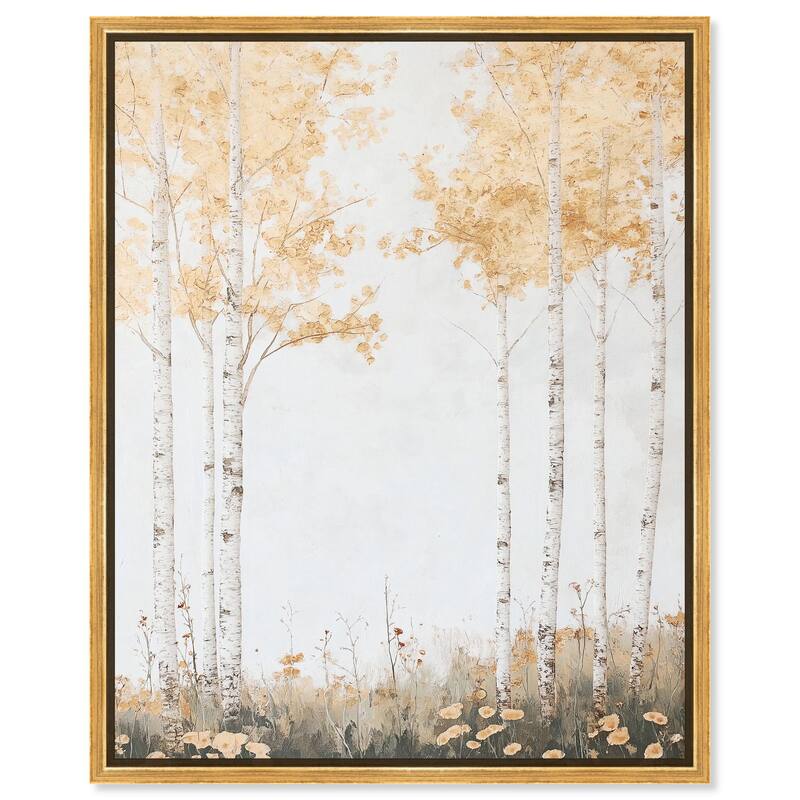 Pale Birch Reverie Canvas by Art Remedy - 24" x 30" - Gold