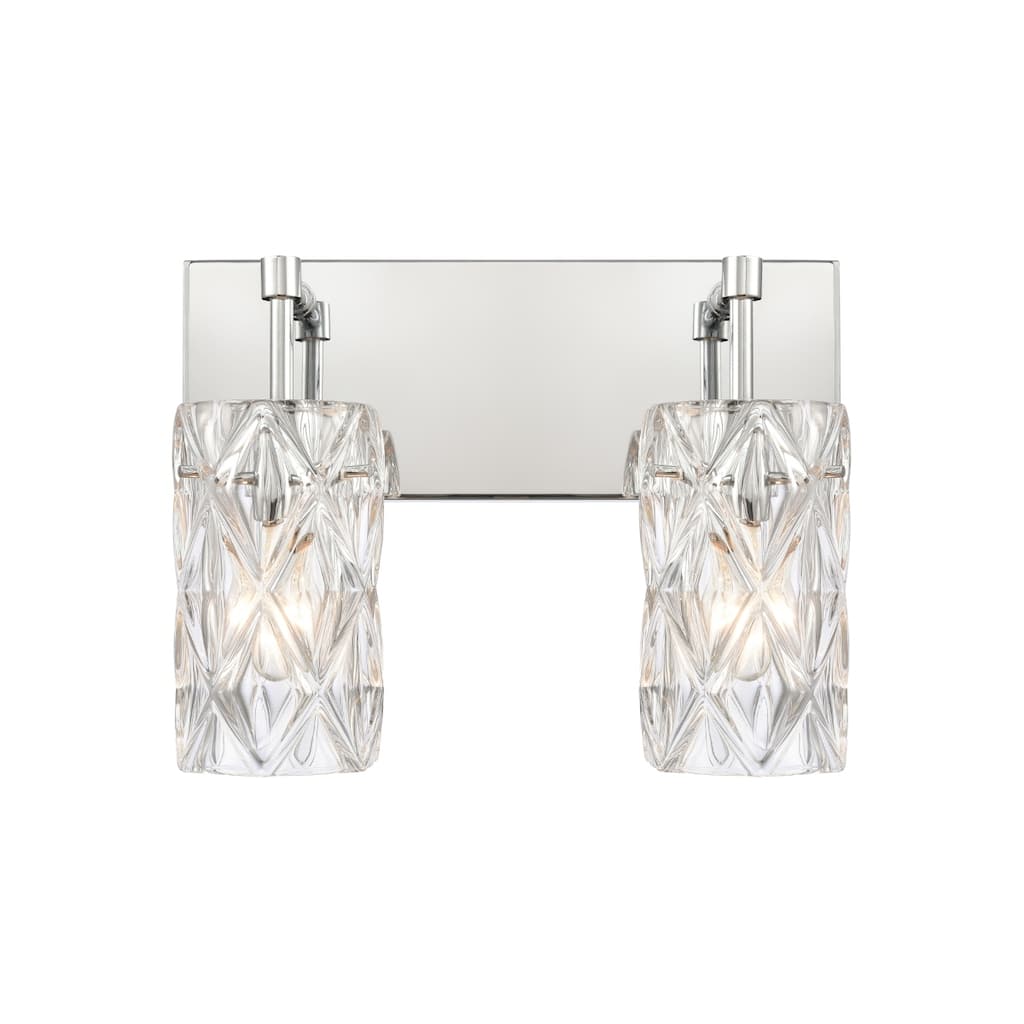 Forma de Crystal 14-inch Wide 2-Light Vanity Light in Polished Chrome - 14