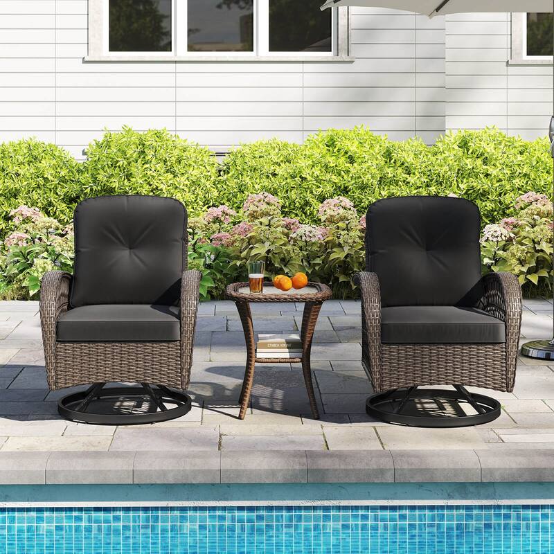 Costway 3 PCS Patio Swivel Rocker Set Gliding Bistro Furniture Set - See Details