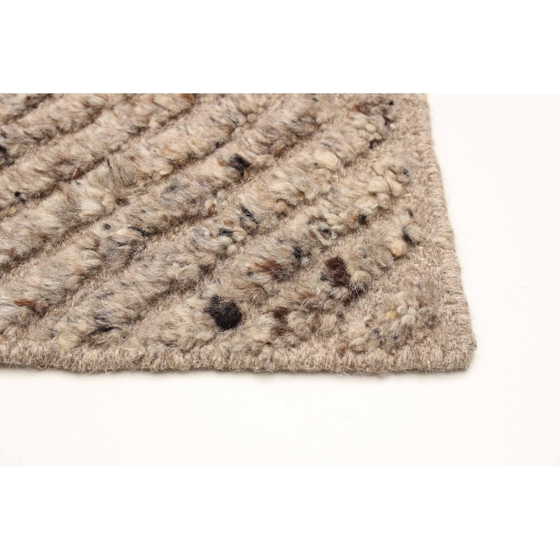 ECARPETGALLERY Hand-knotted Tangier Taupe Wool Rug - 1'8 x 2'11