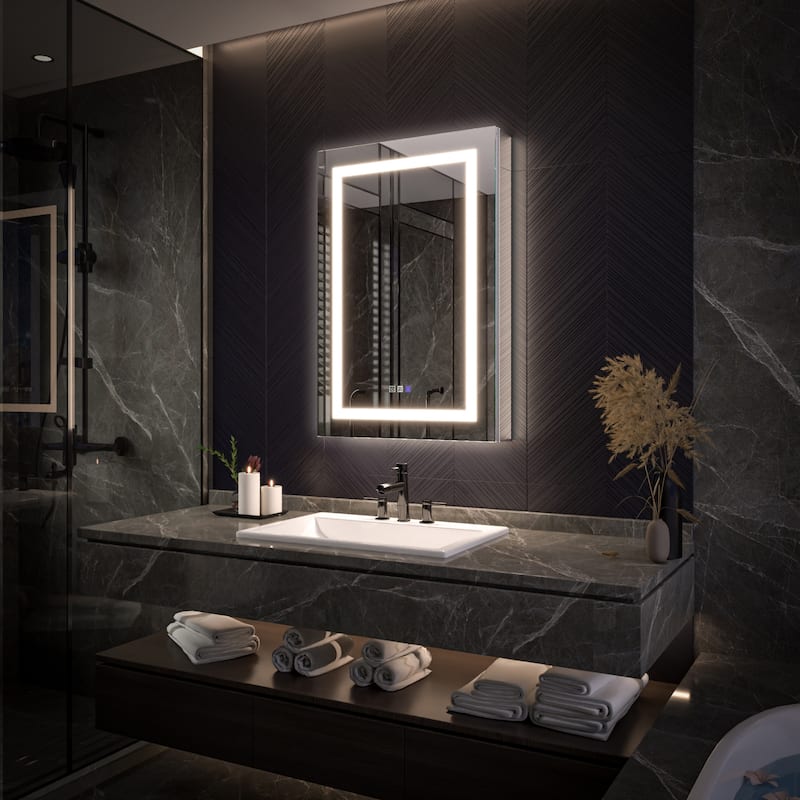 Modland 24"-42W x 36"H LED Medicine Cabinet Mirror with USB Charging,5x Magnifying Mirror