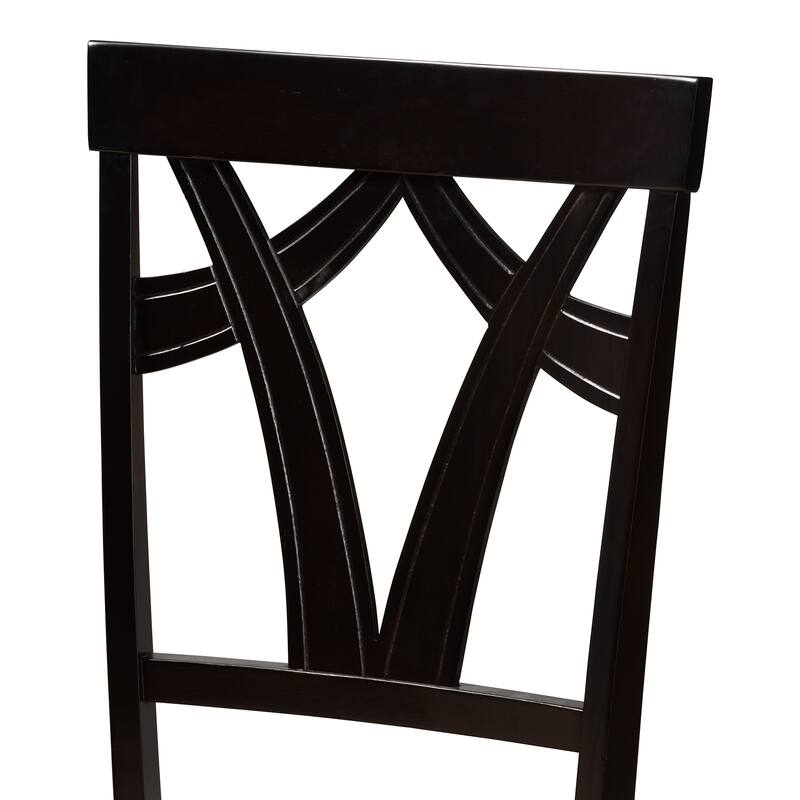 Luxury Fabric Dining Chairs Set - Upholstered Cross Back, Dark Wood Finish - Comfortable Seating