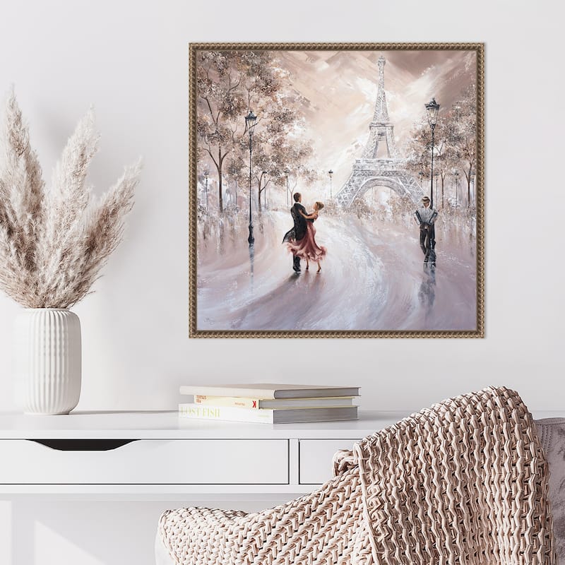 Only Us Paris by Isabella Karolewicz Framed Canvas Wall Art Print - Sylvie Beaded Gold