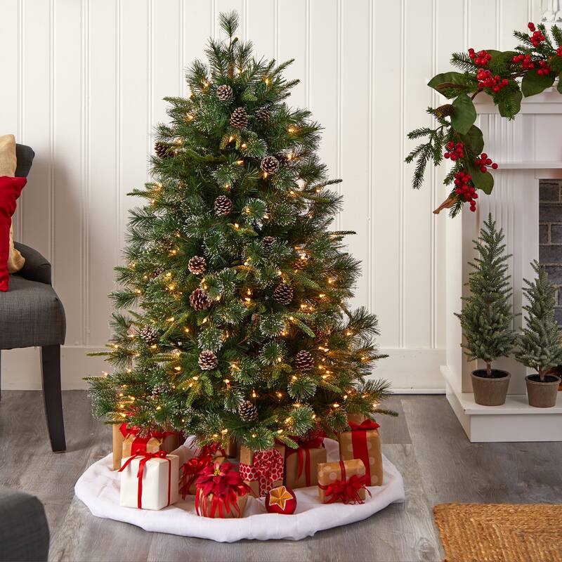 5' Snowed Tipped Clermont Mixed Pine Christmas Tree - 60