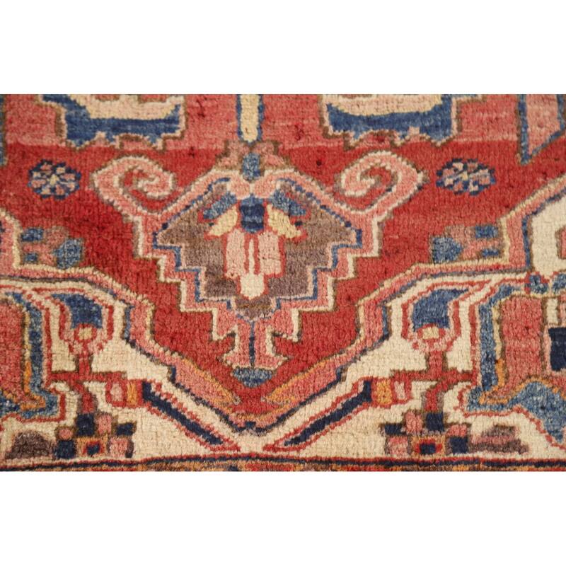 Vegetable Dye Heriz Persian Vintage Runner Rug Hand-knotted Carpet - 3'6"x 10'10"