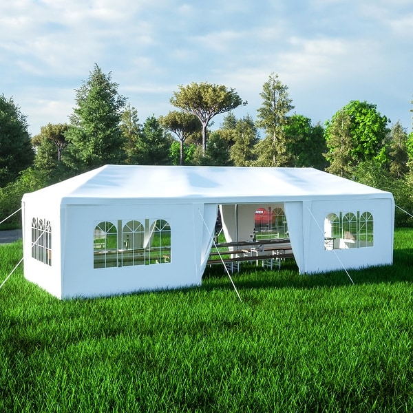 10 x 30 FT Garden Party Event Tent with 8 Sidewalls White On Sale Bed Bath Beyond 38143431