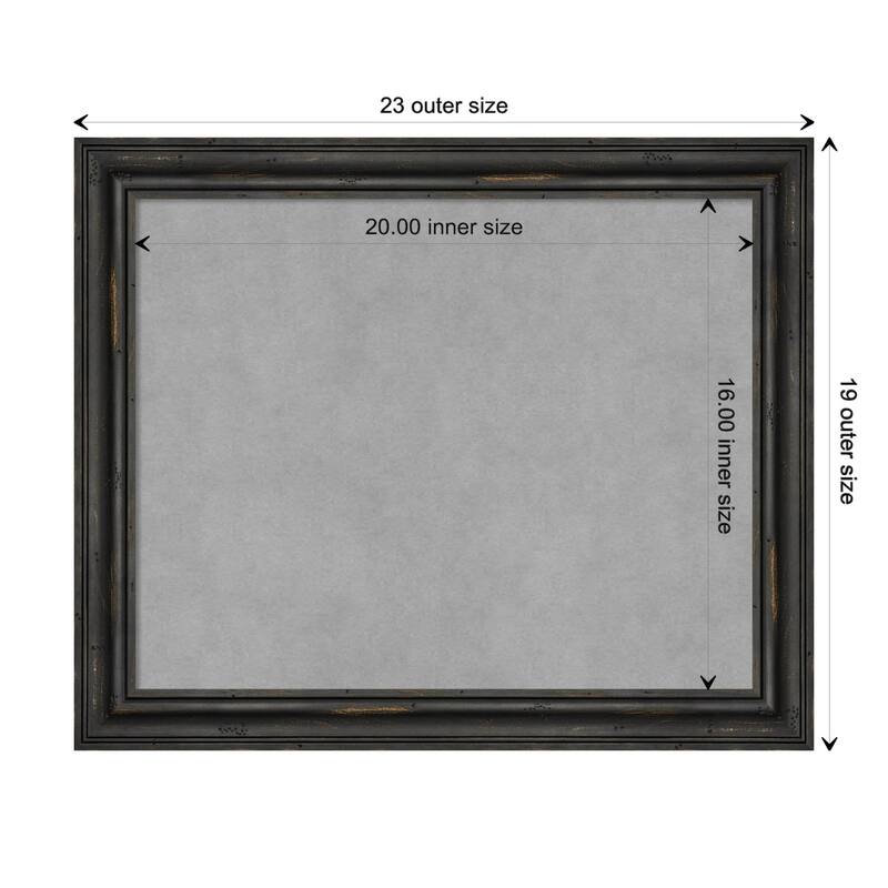 Amanti Art Rustic Pine Black Narrow Framed Magnetic Board - Board Size 20x16