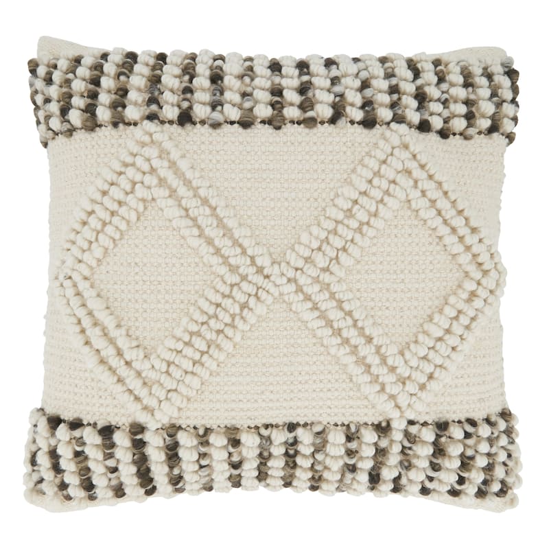 Diamond Design Woven Textured Throw Pillow - Polyester