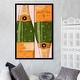 preview thumbnail 1 of 20, Oliver Gal 'Shiny Champagne' Drinks and Spirits Wall Art Framed Print Champagne - Green, Orange 30 x 45 - Black