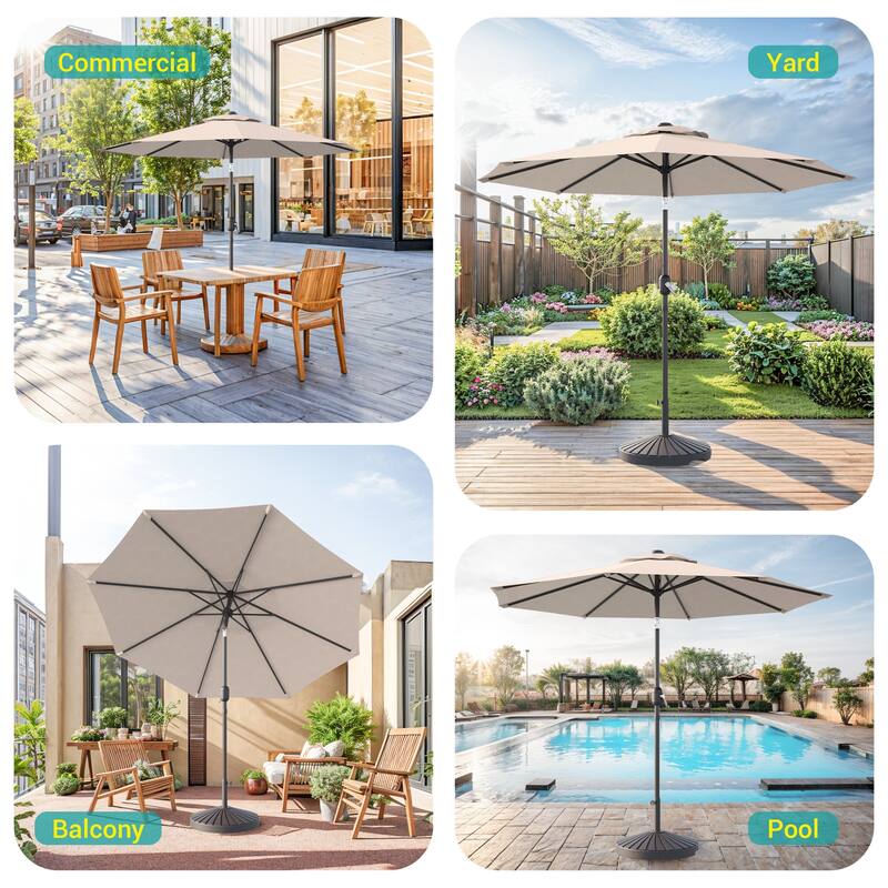 Bonosuki 9ft Patio Umbrella Market Table Umbrella with Tilt and Crank