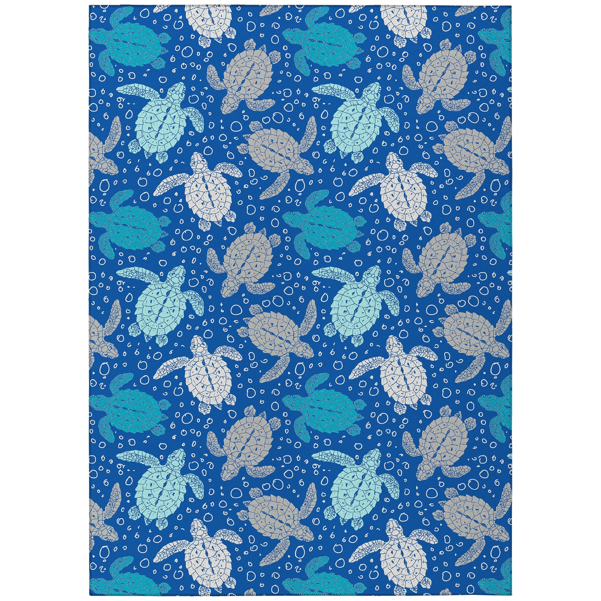 Indoor/ Outdoor Surfside Turtle Washable Rug New