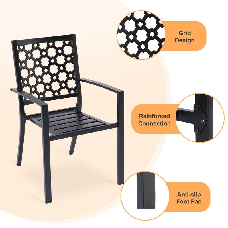 Aoodor Patio Dining Chairs Set of 2