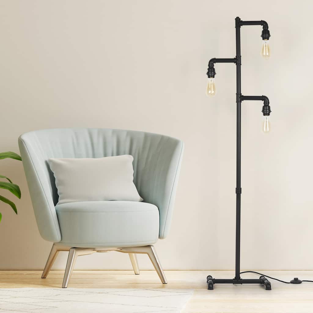 Industrial Tree Floor Lamp with 3 Light,(No Bulbs) - 3-Light
