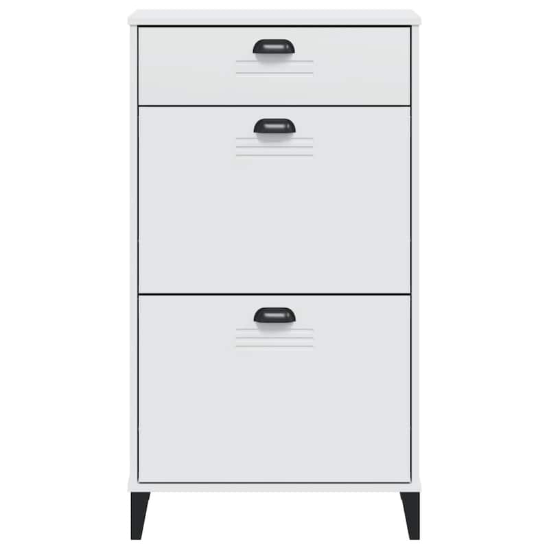 vidaXL Shoe Cabinet Storage Rack Organizer Hallway Furniture Solid Wood Pine - 13.8 x 23.6 x 42.1 in