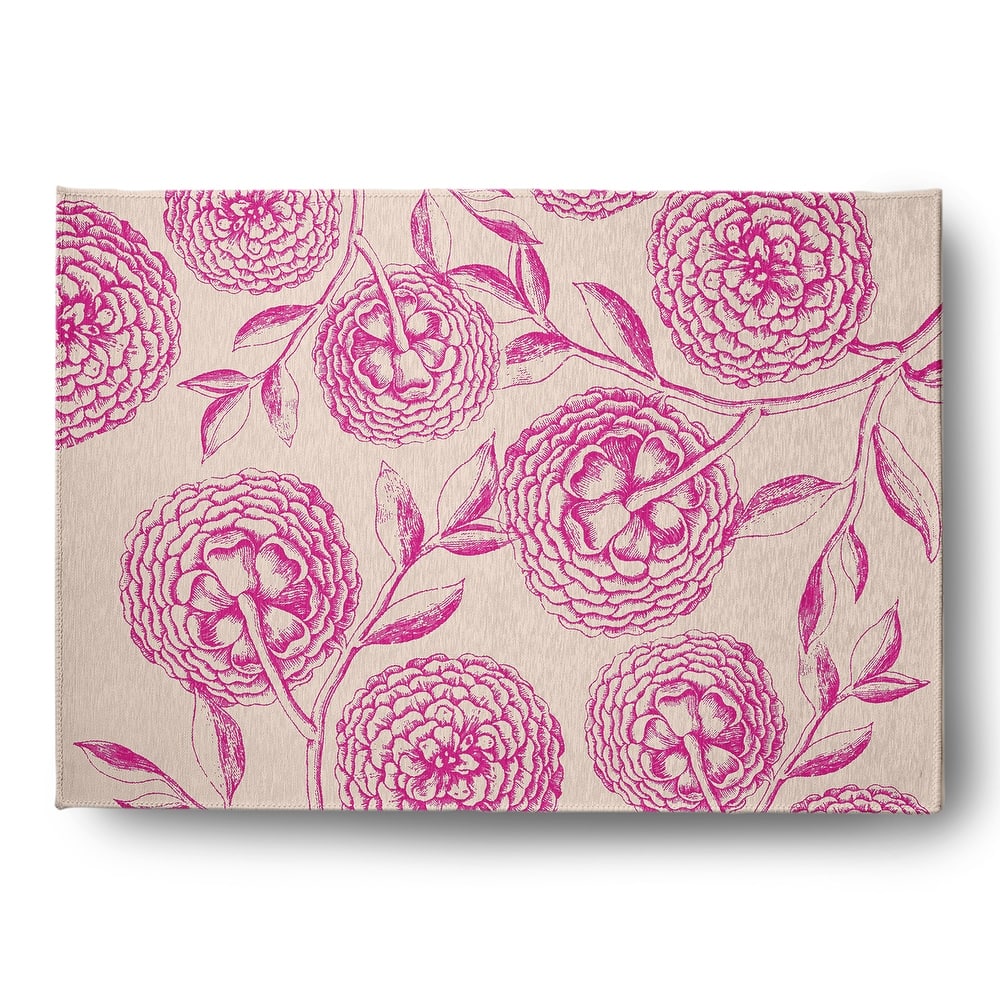 Antique Flowers Spring Chenille Indoor/Outdoor Rug