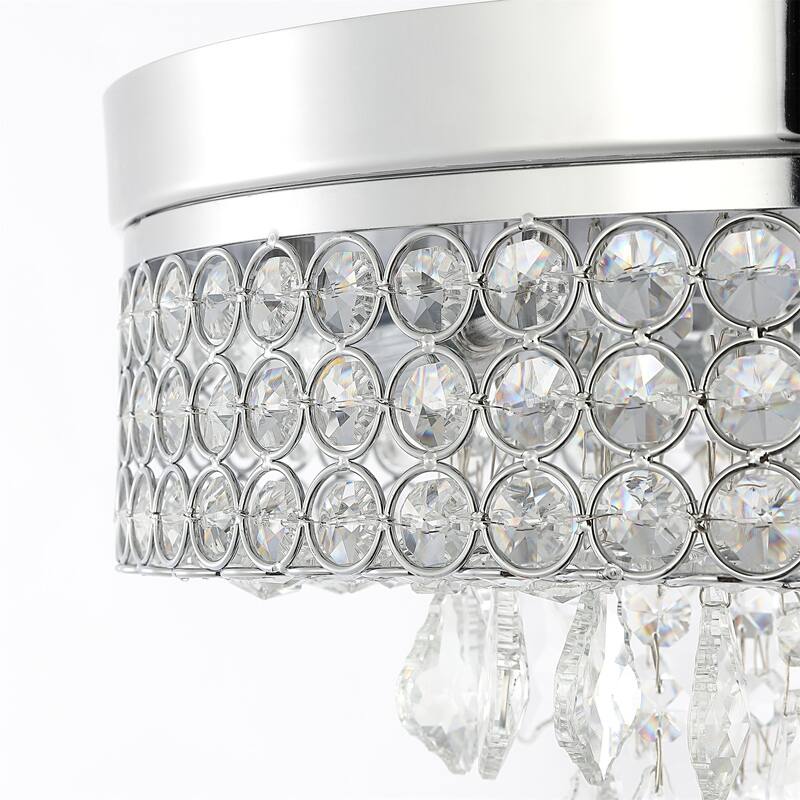 GetLedel 4-Light Tiered Crystal Flush Mount