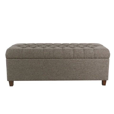 HomePop Macalester 48" Tufted Storage Bench - Gray