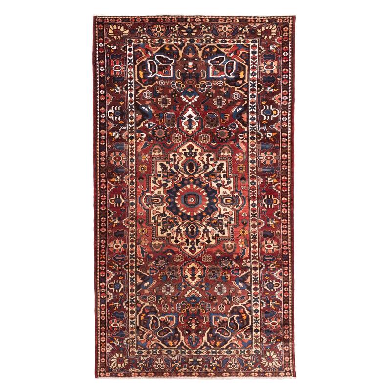 ECARPETGALLERY Hand-knotted Kayseri Vintage Dark Red Wool Rug - 5'6 x 10'2