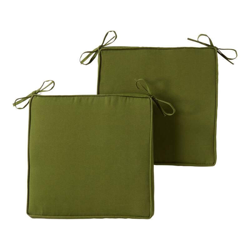 Greendale Home Fashions 18" Square Outdoor Chair Pad (Set of 2) - Hunter Green