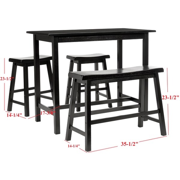 SAFAVIEH Bistro 4-piece Counter-Height Bench and Stool Pub Set - 24" x