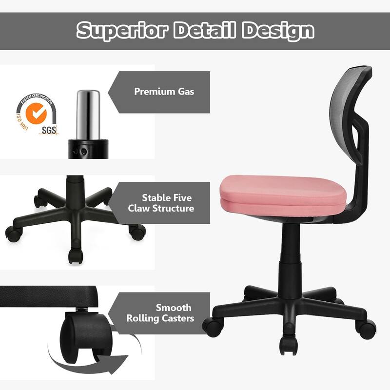 Costway Armless Office Chair Adjustable Swivel Computer Mesh Desk - See details