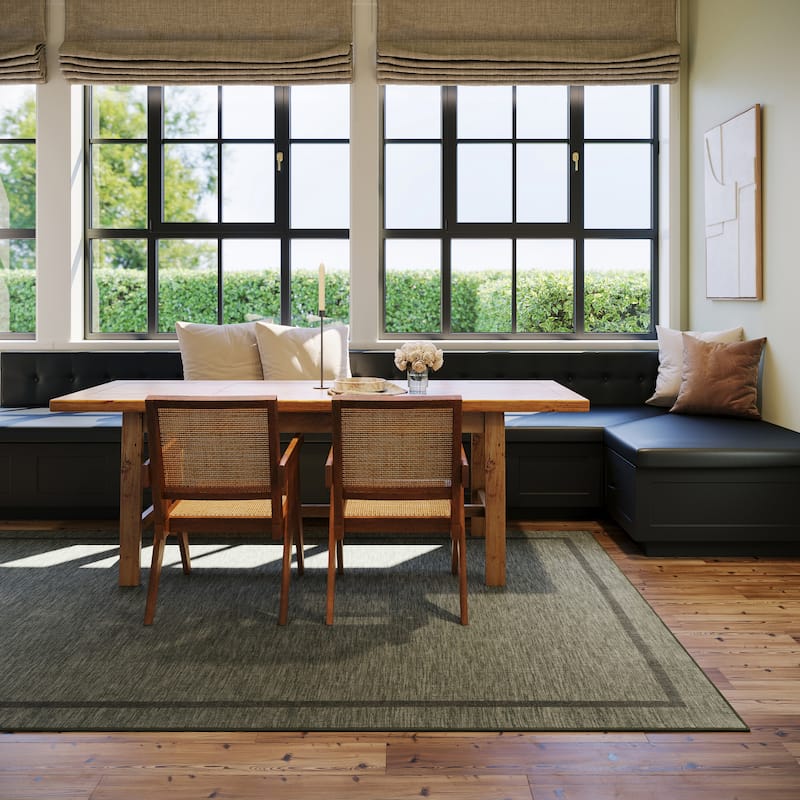 Nate Berkus Hanover Modern Bordered Washable Area Rug - 8' x 10' - Green