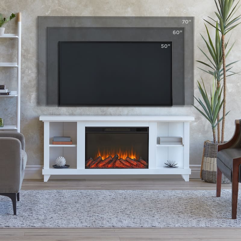 Penrose 58" Slim Electric TV Stand Fireplace by Real Flame