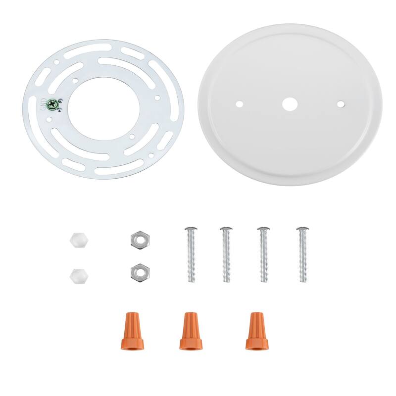Aspen Creative Transitional Chandelier&Light Fixture Canopy Kit w/Univ. Crossbar,Matte White,5-1/8"Diameter,7/16"Center Hole