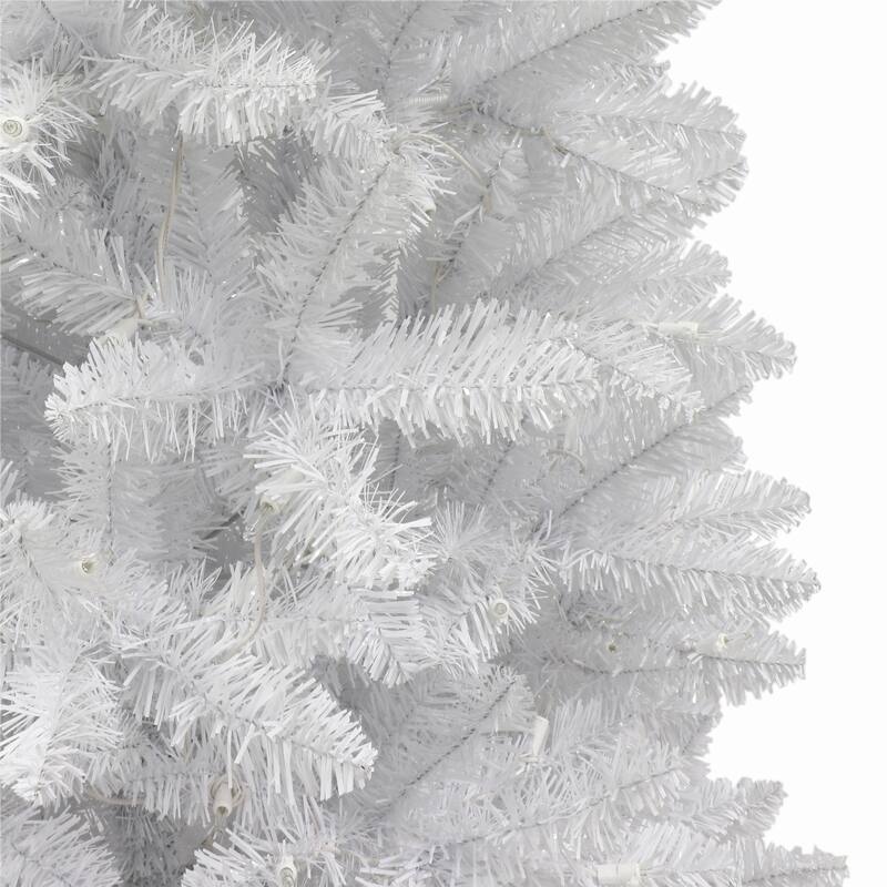 Puleo International 4 ft. Pre-Lit White Carson Artificial Pine Tree