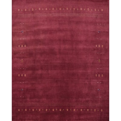 Hand Knotted Oriental 100% Wool Carpet Tribal Animal Pictorial Red Gabbeh Area Rug - 7' 10'' X 8' 4''