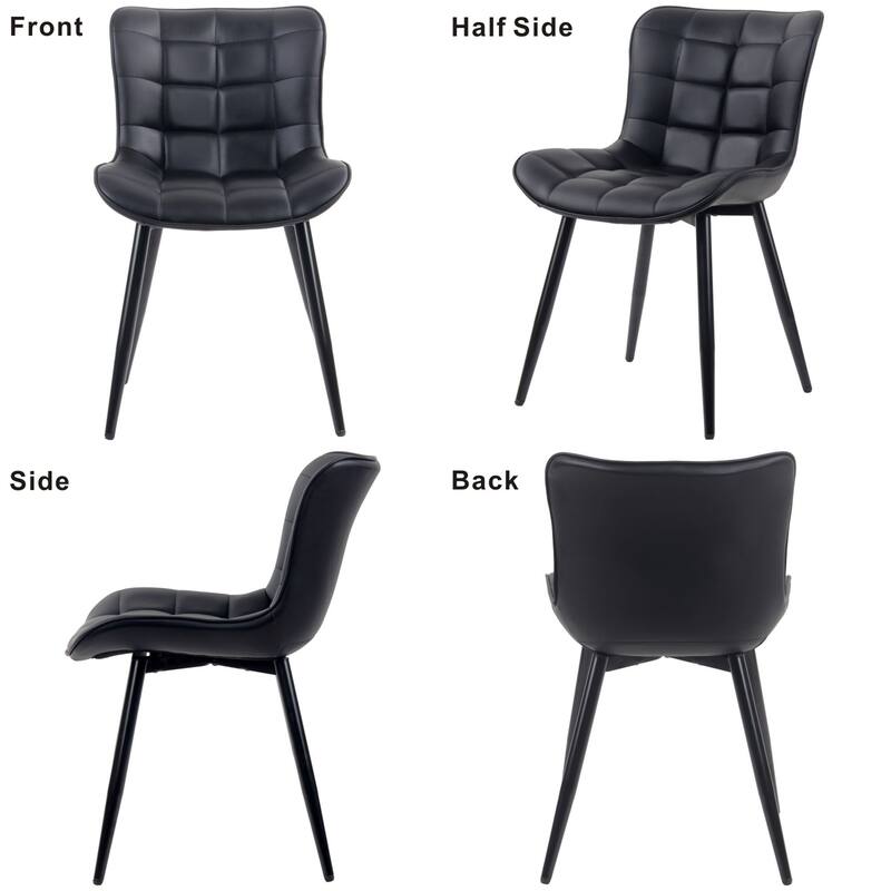Modern Kitchen Dining Chairs, PU Leather Upholstered, Set of 2
