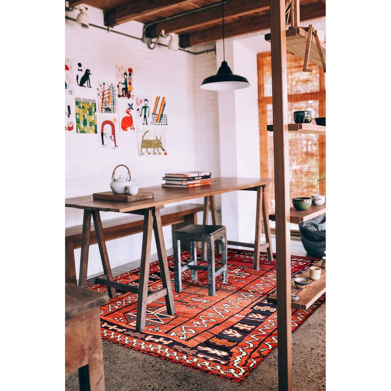 ECARPETGALLERY Hand-knotted Melis Red Wool Rug - 5'3 x 6'6