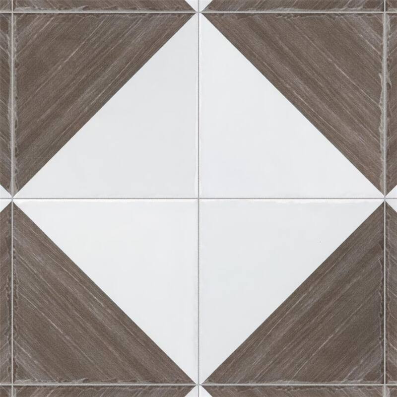 Merola Tile Triangle Rustique Glossy Brown 6" x 6" Ceramic Wall Tile
