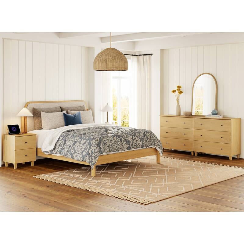 6-Drawer Dresser and Nightstand Set for Bedroom, 70.8" Wide
