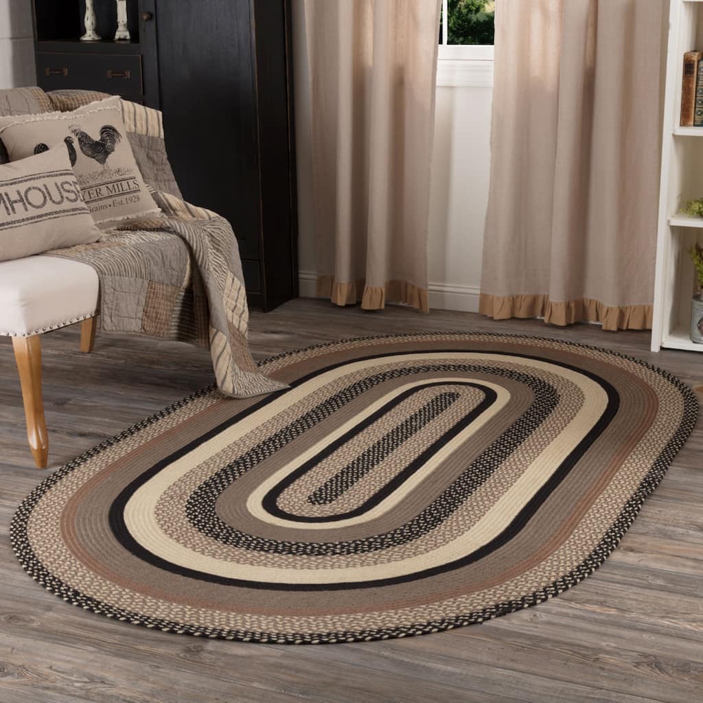 Sawyer Mill Charcoal Jute Rug Oval w/ Pad 60x96