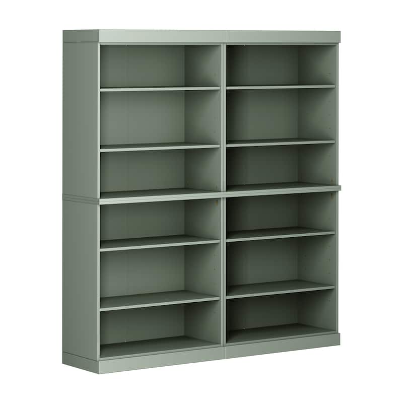 Palace Imports 100% Solid Wood 12-Shelf Bookcase, Adjustable Shelves, 64" Wide, 71.5" Tall