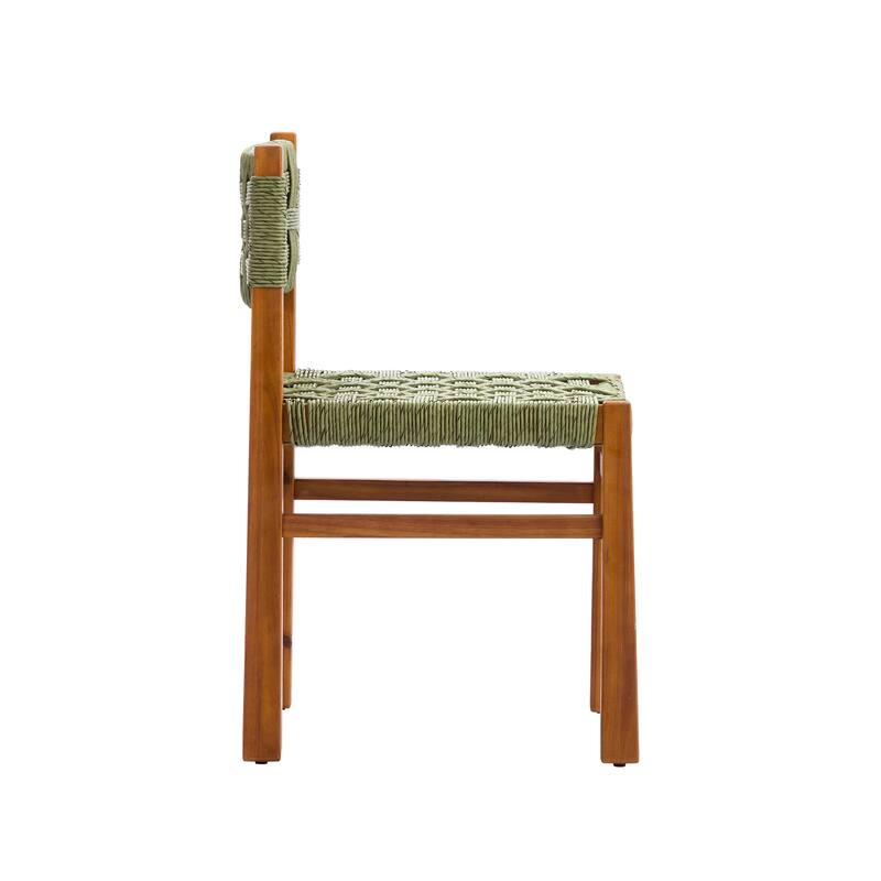 Christopher Knight Home - Lottie 5-Piece Outdoor Acacia Wood Dining Set with Woven Wicker Chairs & 31.50" Square Slat Table