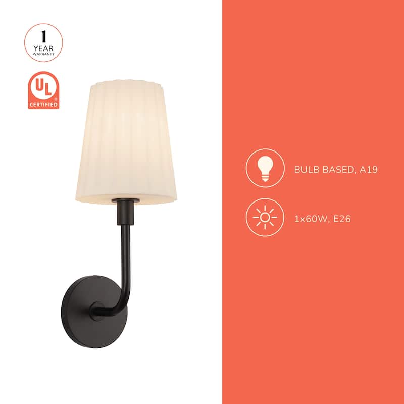 Alora Lighting WV628107OP Plisse 18" Tall Wall Sconce with Opal Glass