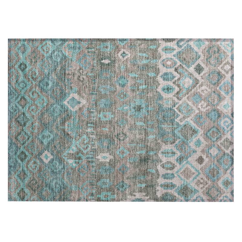 Machine Washable Indoor/ Outdoor Boho Moroccan Chantille Rug
