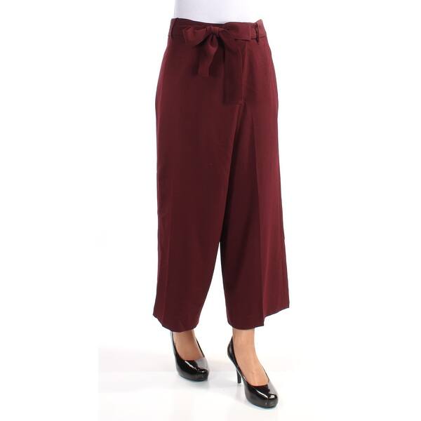 Shop Anne Klein Womens Burgundy Tie Pants Size 2 Free Shipping