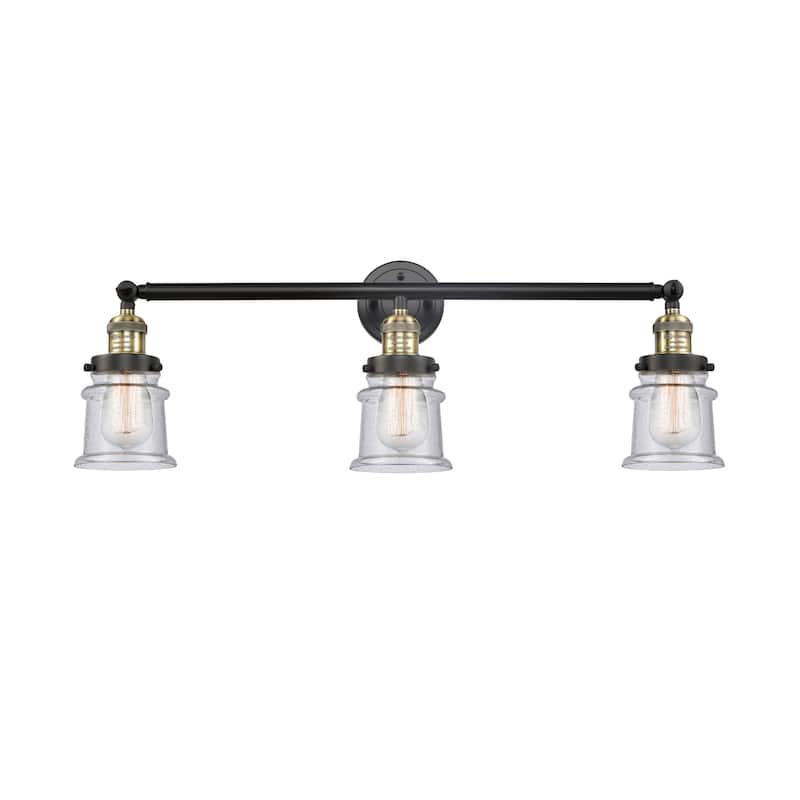 Innovations Lighting Canton - 3 Light 30" Bath Vanity Light - Black Antique Brass/Seedy