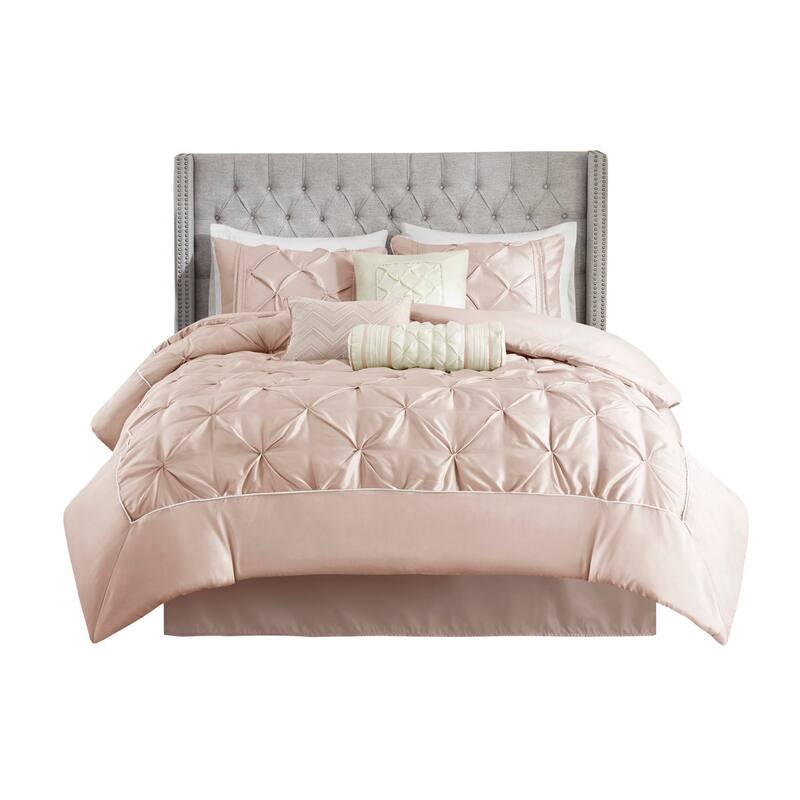 GDF Studio - Laurel 7-Piece Tufted Comforter Set with Decorative Pillows
