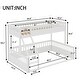 preview thumbnail 5 of 11, Twin XL over Queen Wooden Bunk Bed with Guardrails and Ladder, Convertible Frame