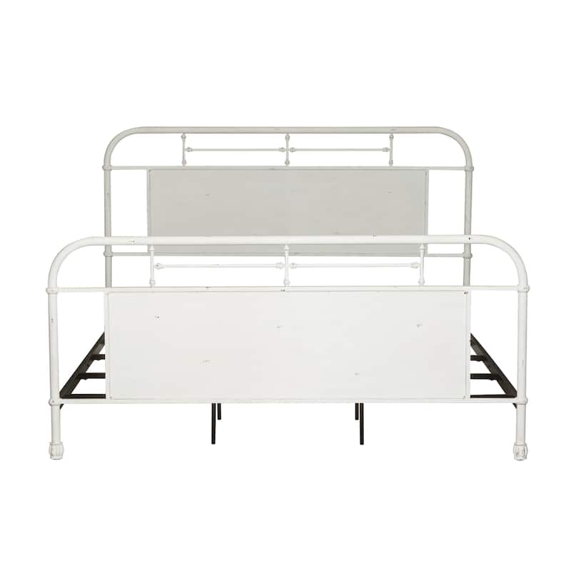 Vintage Series Distressed Metal King Metal Bed