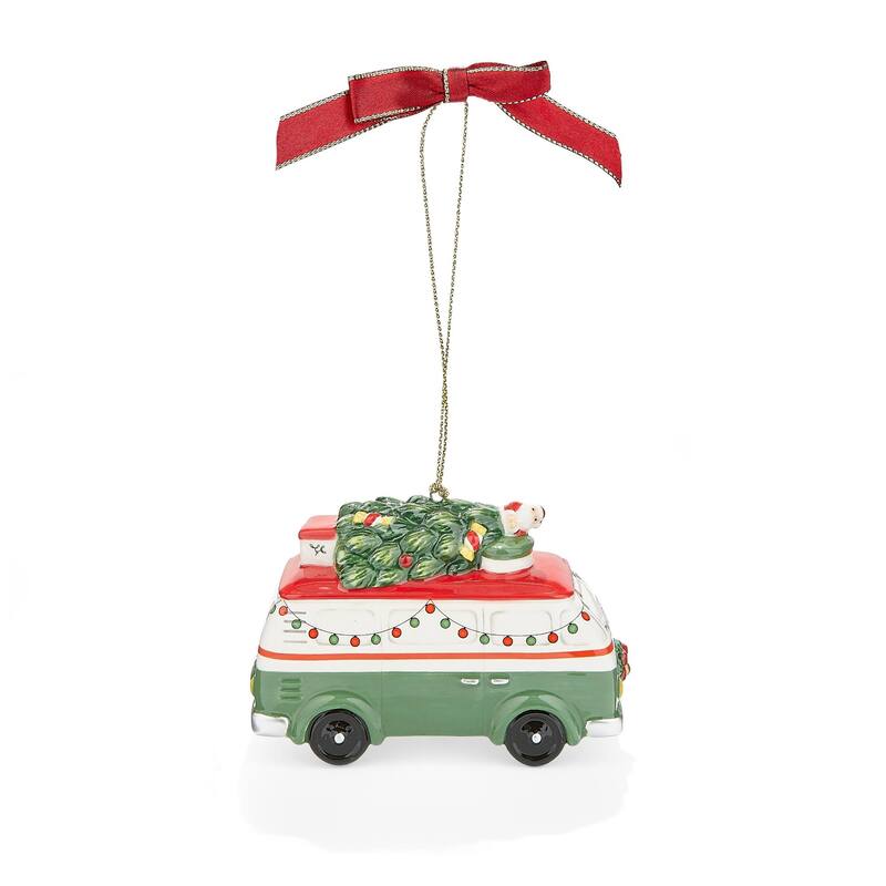 Spode Camper Bus Ornament - Multi
