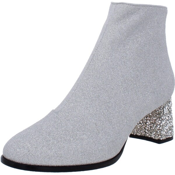 silver glitter booties
