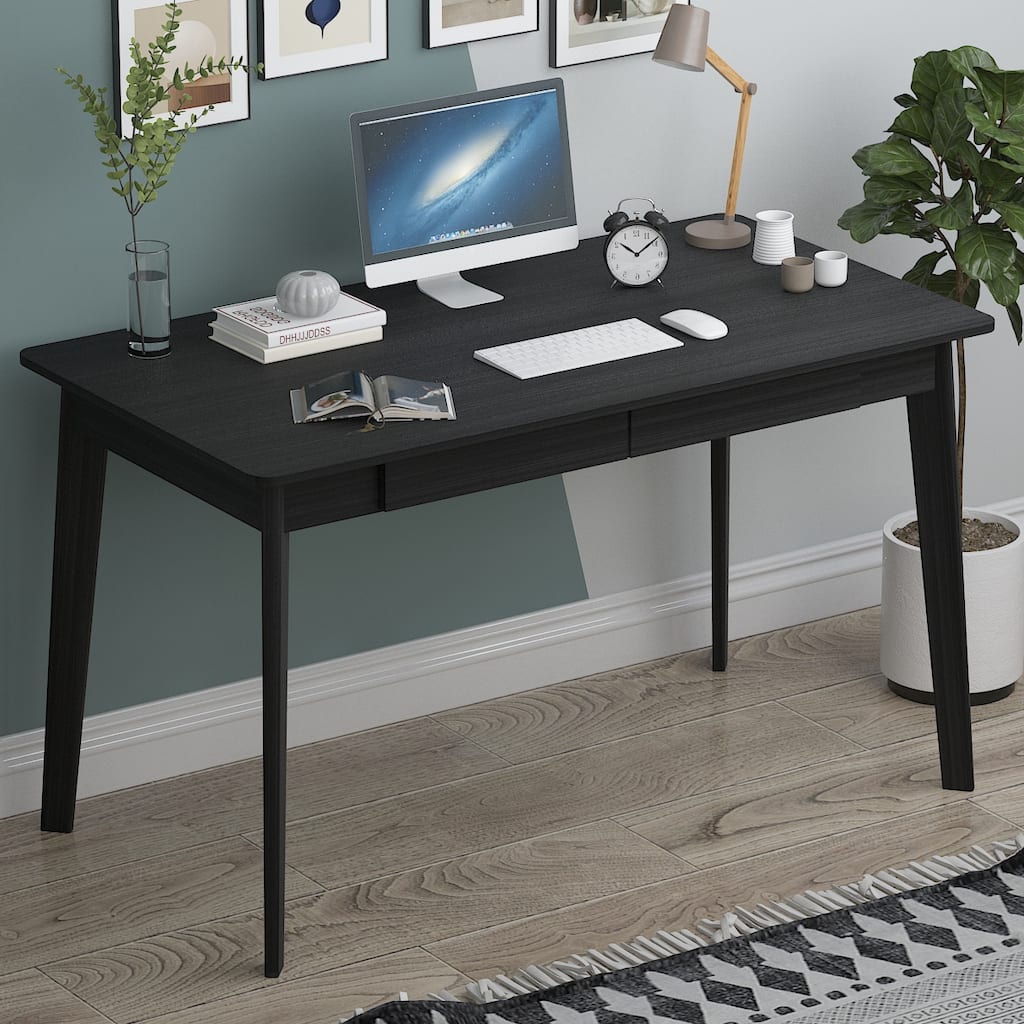 Modern Computer Desk Wood Work Tables With 2 Drawers