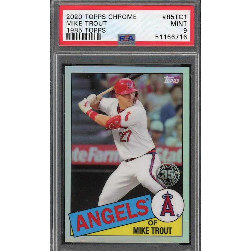Mike Trout 2020 Topps Chrome 1985 Baseball Card #85TC1 Graded PSA 9 MINT - 8'6" x 11'6"