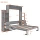 preview thumbnail 44 of 66, Murphy Bed Wall Bed with Shelves, Drawers and LED Lights