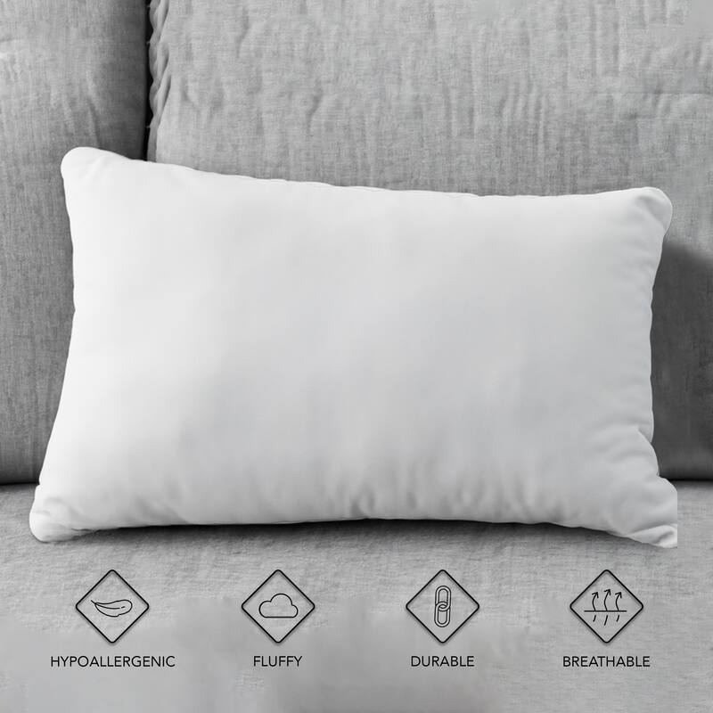 A1HC Pack of 1 Decorative Throw Pillow Insert, Hypoallergenic Down Alternative Fill, White